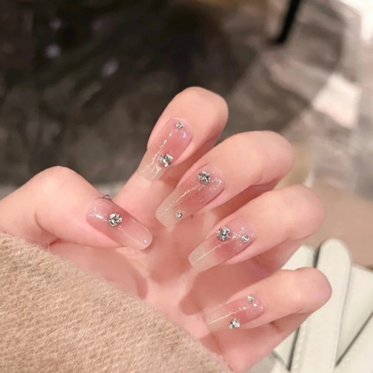 2 Sets Nail Art 6 Grid Pointed Bottom Diamond Nail Jewelry, Specification: 02 AB