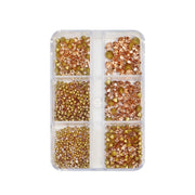 2 Sets Nail Art 6 Grid Pointed Bottom Diamond Nail Jewelry, Specification: 03 Champagne