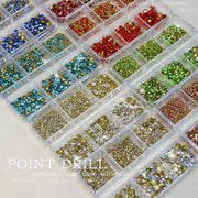2 Sets Nail Art 6 Grid Pointed Bottom Diamond Nail Jewelry, Specification: 03 Champagne