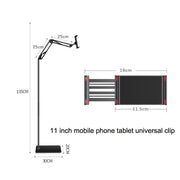 135cm Mobile Phone Tablet Live Broadcast Bedside Lifting Bracket Cantilever Floor Model (Black)
