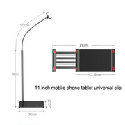 135cm Mobile Phone Tablet Live Broadcast Bedside Lifting Bracket Floor Model (Black)