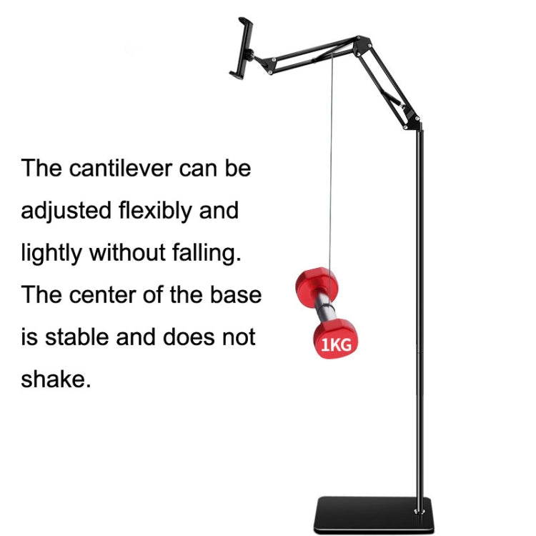 135cm Mobile Phone Tablet Live Broadcast Bedside Lifting Bracket Cantilever Floor Model (White)