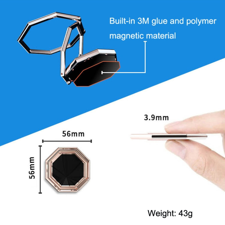 Metal Ring Buckle Live Rotating Magnetic Suction Car Desktop Tablet Folding Phone Bracket(Bagua Map)