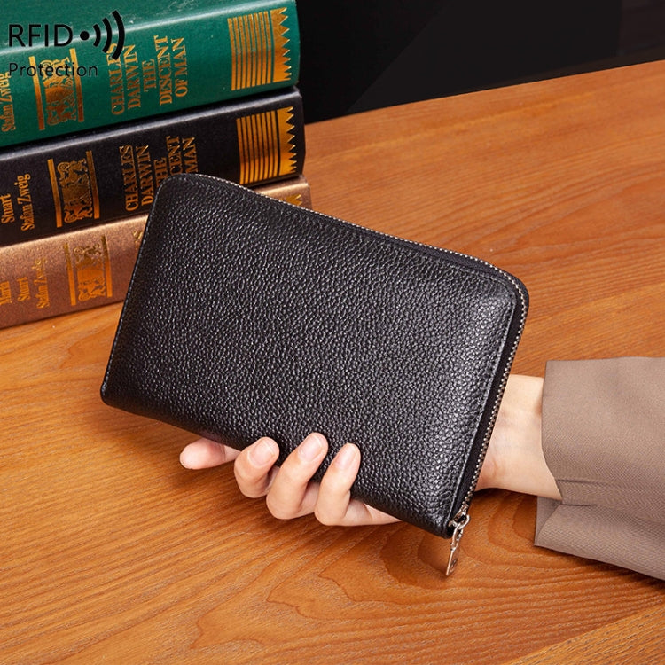 1659 RFID Anti-magnetic Anti-theft Passport Bag Document Bag Wallet(Yellow)
