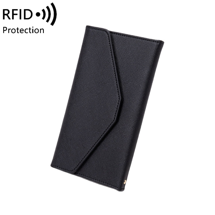 1655 RFID Anti-magnetic Anti-theft Passport Bag Document Bag Card Bag(Black)