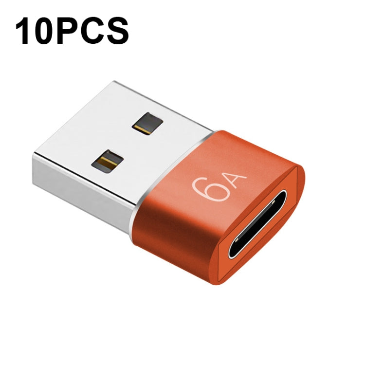 10 PCS HOWJIM HJ003 Type-C To USB3.0 Adapter Support Charging & Data Cable Transfer(Red)
