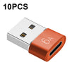 10 PCS HOWJIM HJ003 Type-C To USB3.0 Adapter Support Charging & Data Cable Transfer(Red) - Type-C Adapter by HOWJIM | Online Shopping South Africa | PMC TechLife | Buy Now Pay Later Mobicred