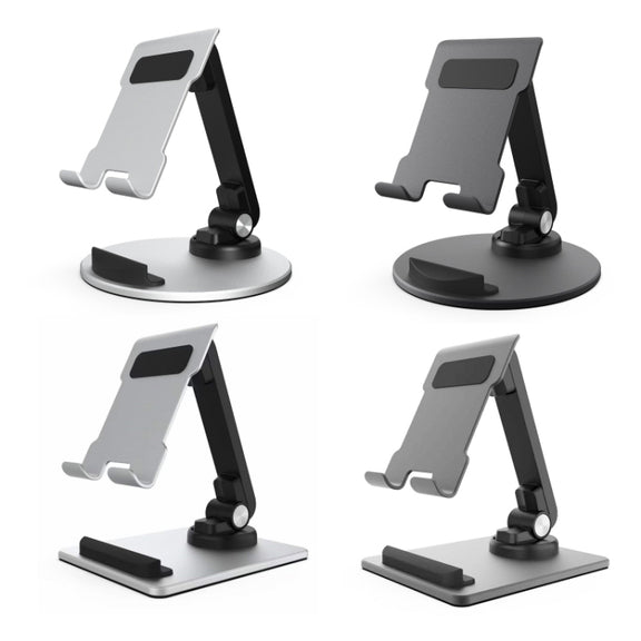 Portable Mobile Phone Tablet Desktop Stand, Color: Square Swivel Dark Gray