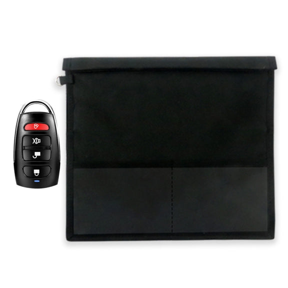 Car Key Signal Shielding Bag Tablet Mobile Phone Privacy Protective Cover Large(Black)