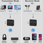 ZF-169 PLUS 3 In 1 Car USB Bluetooth 5.0 Audio Adapter