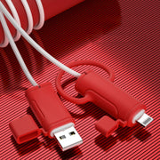 3 PCS Soft Washable Data Cable Silicone Case For Apple, Spec: 8 Pin (Pink)
