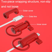 3 PCS Soft Washable Data Cable Silicone Case For Apple, Spec: Type-C (Red)