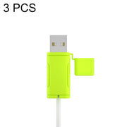 3 PCS Soft Washable Data Cable Silicone Case For Apple, Spec: USB (Mustard Green)