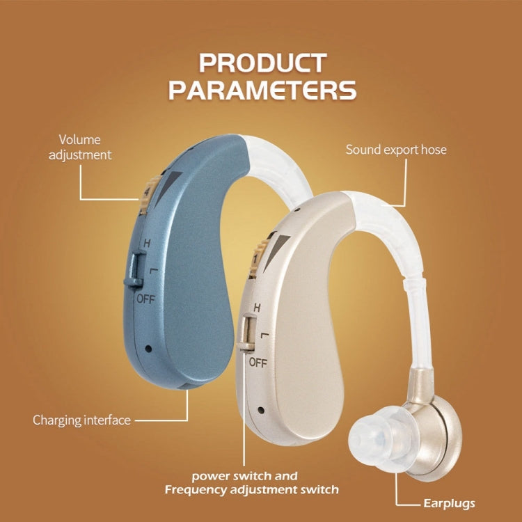 Hearing Aid Audiphones Sound Amplifier US Plug(Golden)