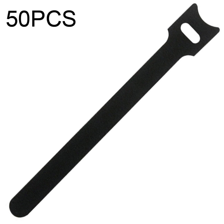 50 PCS  T-shape Self-Adhesive Data Cable Organizer Bundles 12 x 150mm Black