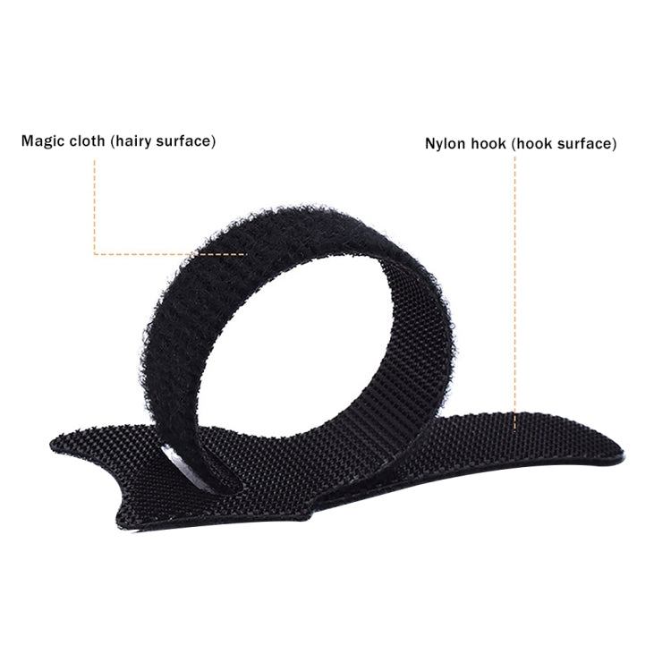 50 PCS  T-shape Self-Adhesive Data Cable Organizer Bundles 12 x 150mm Black