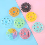2 PCS Round 7 Days Rainbow Color Portable Pill Box Plastic Seven Grid(Colorful)