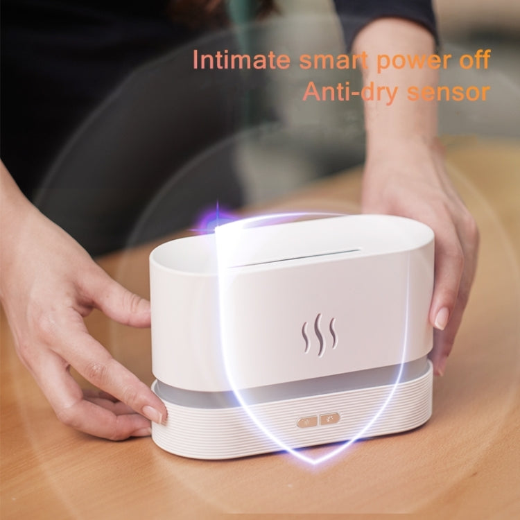 7 Color Flame Aromatherapy Machine Home Office Desk Air Humidifier(Black)
