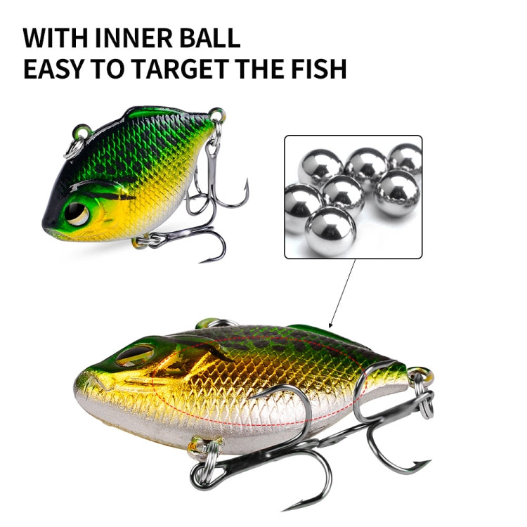 3 PCS PROBEROS DW1044 4.5cm/8.5g Lure Fake Bait Iconic Plastic VIB Hard Bait(G)