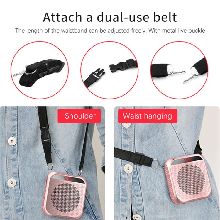 S17 Mini Portable Tour Guide Teaching Loudspeaker with Screen Display(Rose Gold)