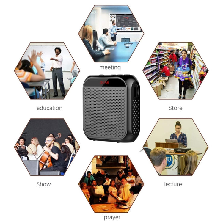 S17 Mini Portable Tour Guide Teaching Loudspeaker with Screen Display(Bright White)
