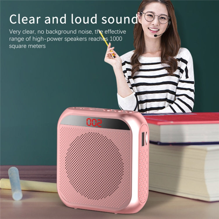 S17 Mini Portable Tour Guide Teaching Loudspeaker with Screen Display(Rose Gold)