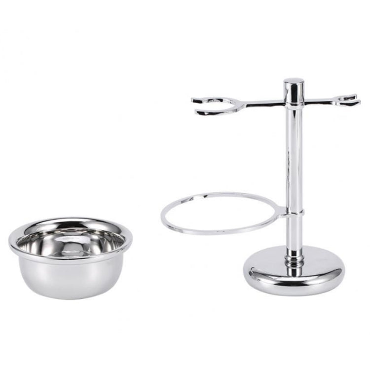 Men Manual Vintage Metal Shaver Stand Set(Silver)