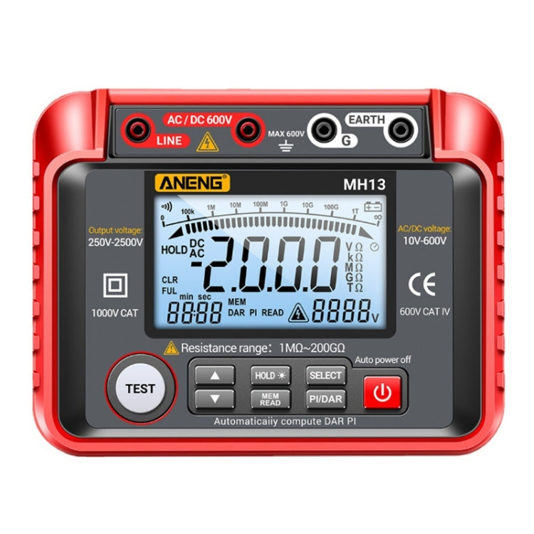 ANENG MH13 High Voltage Digital Electronic Meter Insulation Resistance Tester(Red)