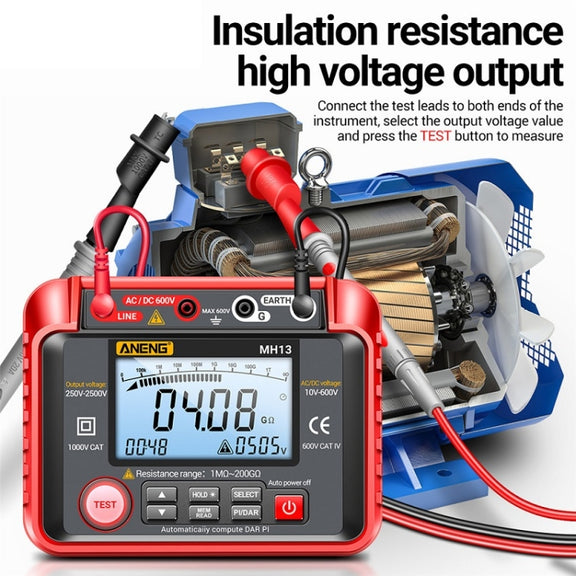 ANENG MH13 High Voltage Digital Electronic Meter Insulation Resistance Tester(Red)