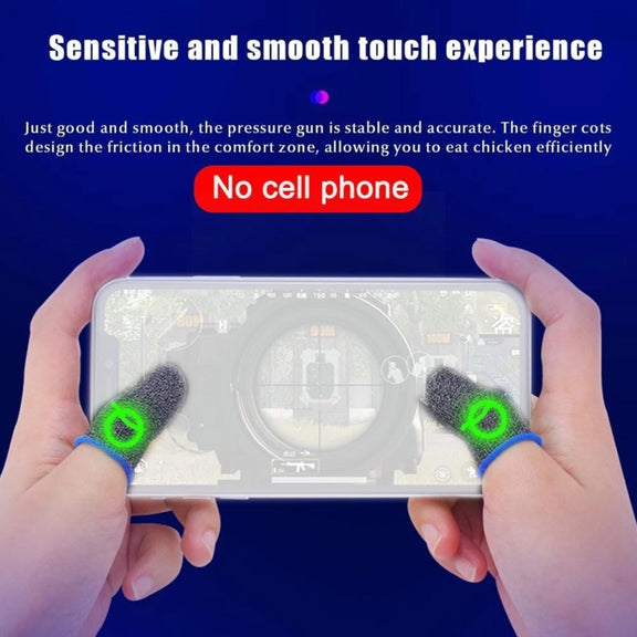 3 Pairs Gaming Finger Sleeve Breathable Luminous Fingertips,Color: Silver Fiber Yellow