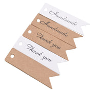 100pcs /Set Retro Baking Sticker Tag Swallow Tail Bookmark Gift Card, Style: Thand You (White)