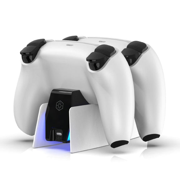 HONCAM For PS5 Gamepad Charger Dual Dock Charger(Rose Red)