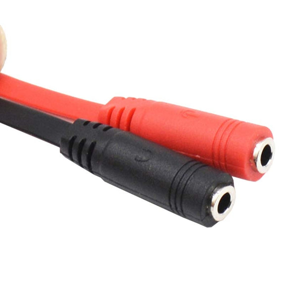 Y-1001 10pcs 20cm 3.5mm Car Audio Computer Headset Microphone 2 In 1 Adapter Cable(Nickel Plated)