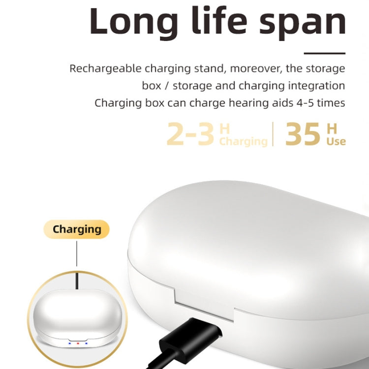 GM-902 Wireless Magnetic Charging Bluetooth Hearing Aids Elderly Sound Amplifier(Skin-color+Black)