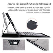 For Microsoft Surface Pro 9 Tablet Protective Case Holder(Microfiber Lambskin Texture Gray Case + Power Supply Bag)