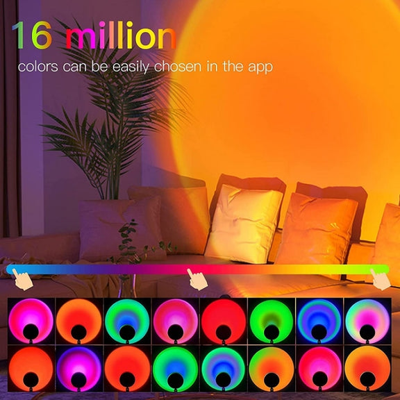 Sunset Background Remote Control RGB Floor Ambient Projection Light Bluetooth APP
