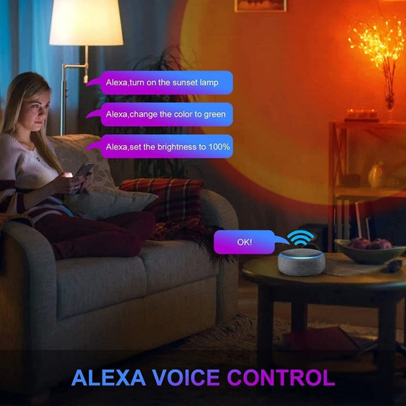 Sunset Background Remote Control RGB Floor Ambient Projection Light Bluetooth APP