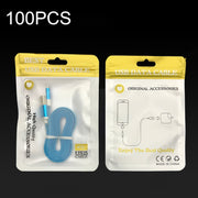 100PCS XC-0014 USB Data Cable Packaging Bags Pearl Light Ziplock Bag, Size: 9x16cm (Gold)