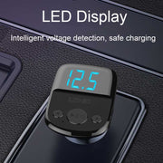 LDNIO C706Q QC3.0+AUTO-ID Car Bluetooth FM Music Digital Display Car Charger with Micro USB Cable