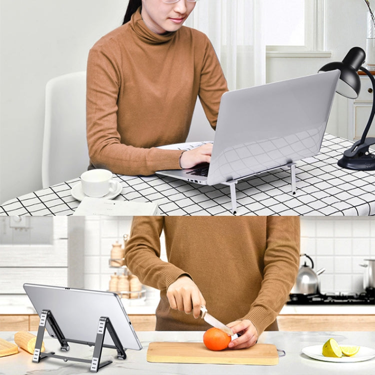 X23 3 In 1 Portable Storage Foldable Aluminum Phone Tablet Stand(Grey)