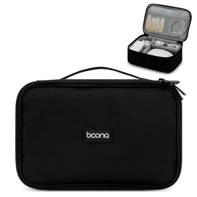 Baona Multifunctional Earphone Data Cable Digital Storage Bag, Spec: Single-layer (Black)