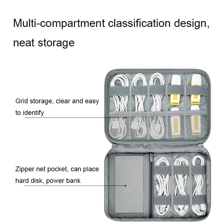 Baona Multifunctional Earphone Data Cable Digital Storage Bag, Spec: 2-layer (Gray)