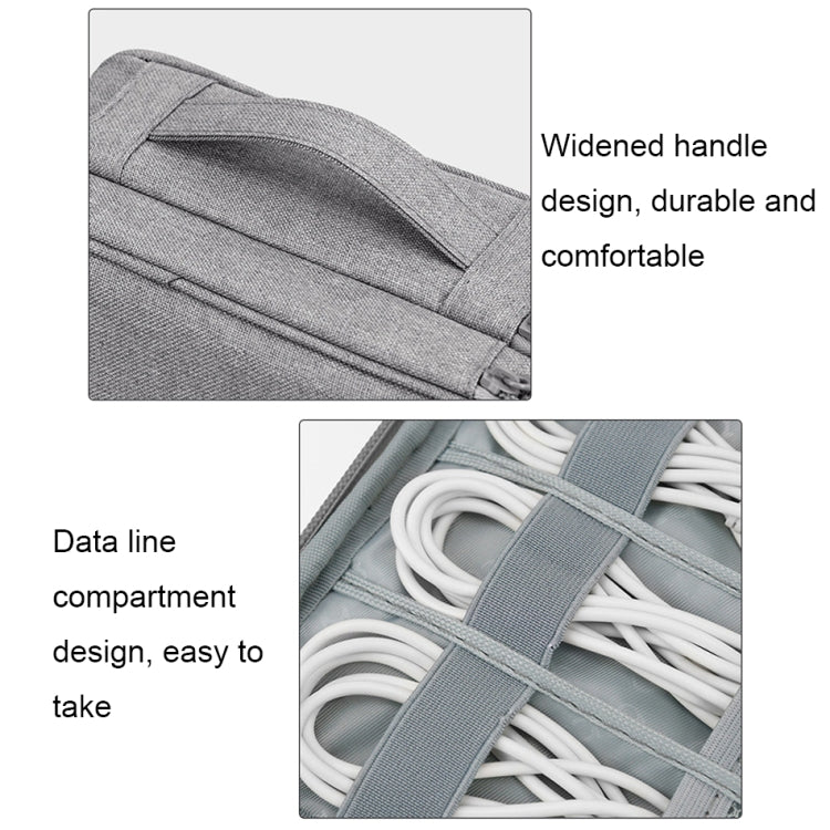 Baona Multifunctional Earphone Data Cable Digital Storage Bag, Spec: XL (Black)