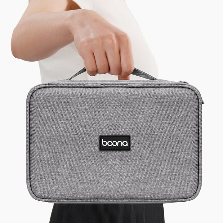 Baona Multifunctional Earphone Data Cable Digital Storage Bag, Spec: XL (Black)