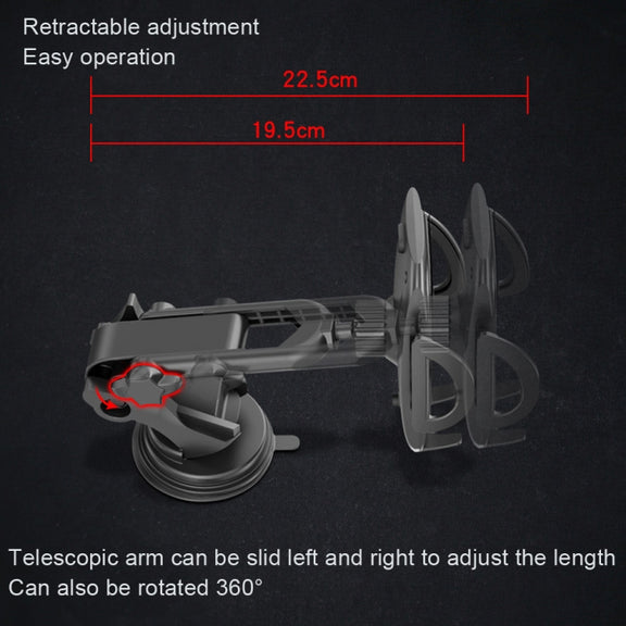 Yesido C111 Double Pole Rotating Telescopic Arm Car Bracket(Black)