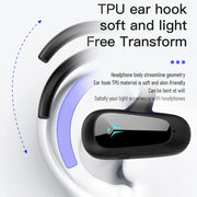 Bone Conduction Concepts Digital Display Stereo Bluetooth Earphones, Style: Single Ear(Green)