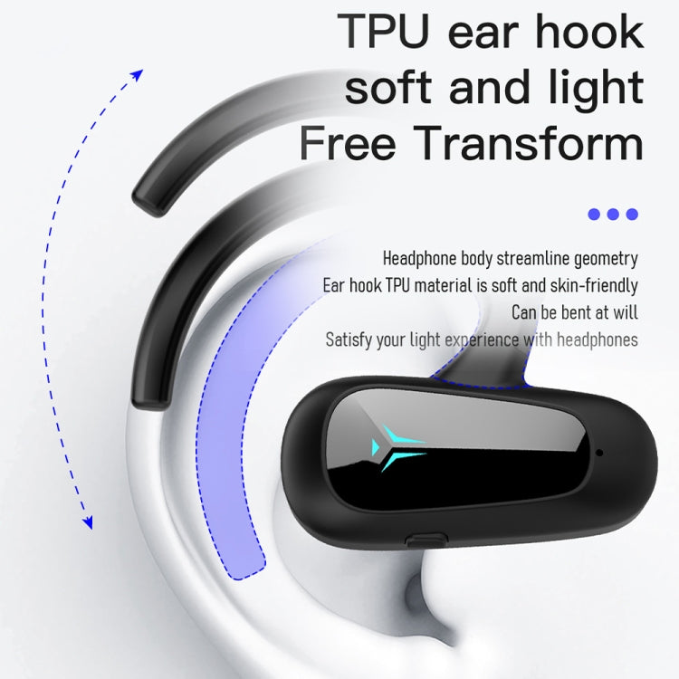 Bone Conduction Concepts Digital Display Stereo Bluetooth Earphones, Style: Single Ear(Blue)