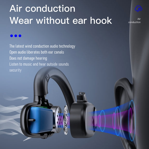 Bone Conduction Concepts Digital Display Stereo Bluetooth Earphones, Style: Dual Ears With Charging Warehouse(Red)