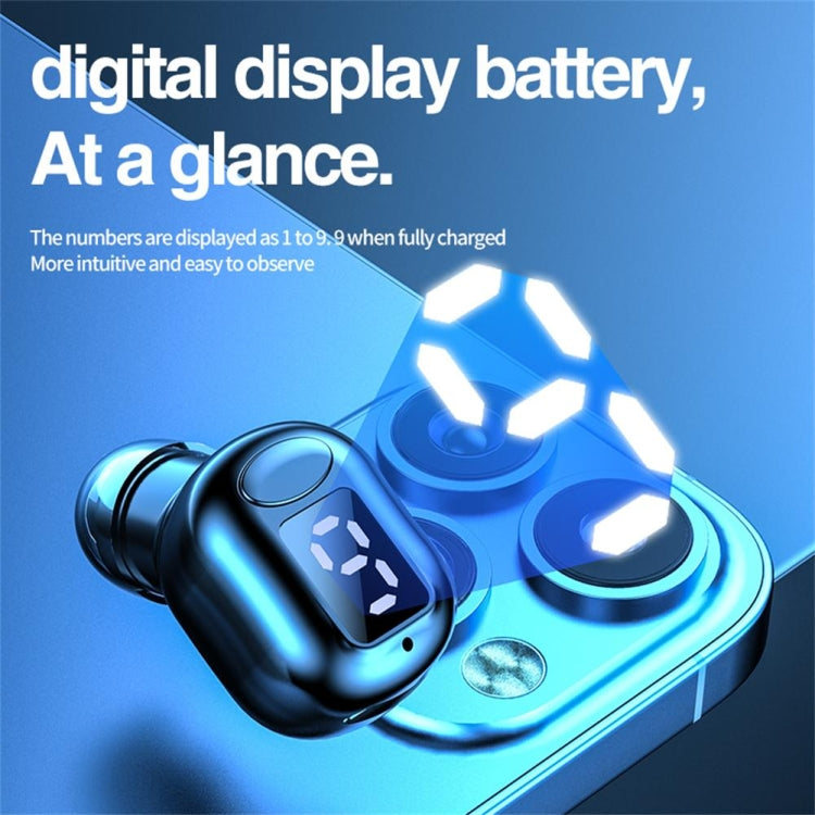M5 Digital Display Bluetooth Headset Mini In-ear Invisible Headphones(Black)