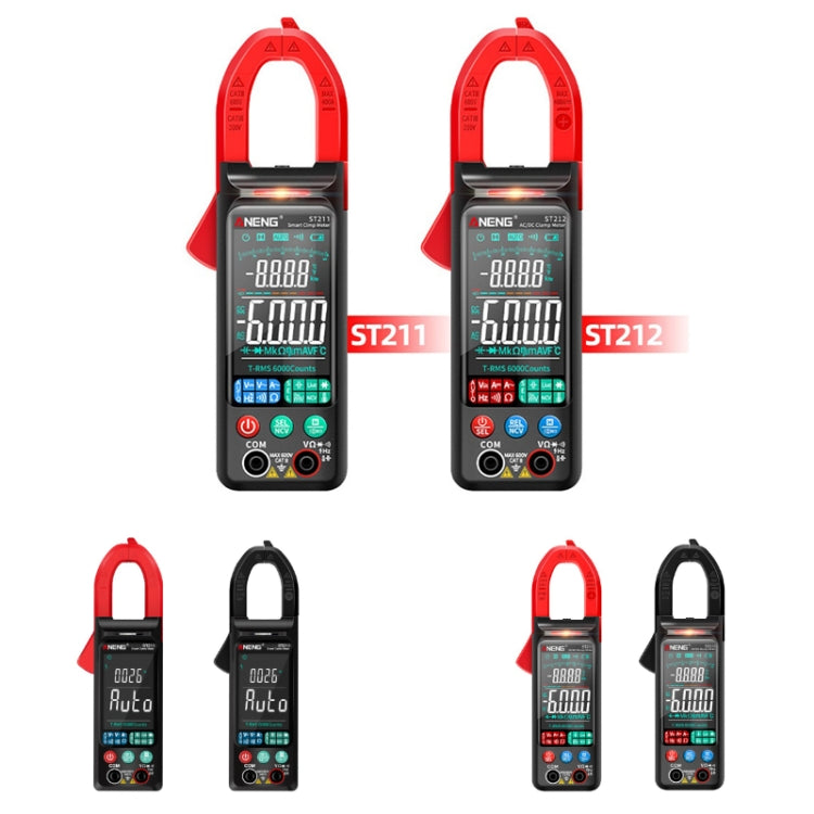ANENG Large Screen Multi-Function Clamp Fully Automatic Smart Multimeter, Specification: ST212 Black DC Current